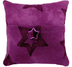 Tooth Fairy Pillow, Purple, Large Star Print Fabric, Purple Star Bead Tr... - $4.95
