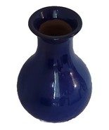 Studio Art Pottery Cobalt Blue Vase Redware Signed Hand Thrown 8.5&quot; VTG  - £19.16 GBP