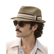 VTG 1950s Champ Straw Fedora Olive Fade Mad Men Summer S - $64.95