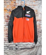 Honda Fox Head Racing Faux Leather fleece Jacket Mens Medium Made In USA... - £92.93 GBP