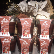 (6) Glade Gingerbread Jingle Glass Jar Candles 3.8 Oz Each Candle - £34.48 GBP