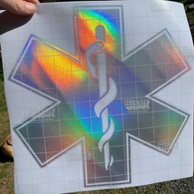 Star of life vinyl sticker, holographic decal, Laptop Decal, Medical star Decal, - £5.50 GBP