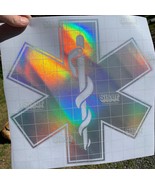 Star of life vinyl sticker, holographic decal, Laptop Decal, Medical sta... - $9.59 CAD