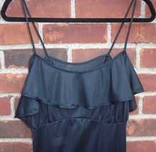 Roamans Black Night Gown Ruffled Long Size 38/40 Vintage Nylon Lingerie ... - $29.70