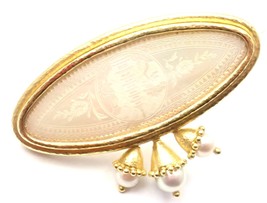 Authentic! Elizabeth Locke 18k Yellow Gold Pearl Mother Of Pearl Pin Brooch - £2,897.52 GBP