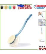 Blue Exfoliating Bath Sponge with Long Handle - Wet/Dry Brush for Skin Care - $315.07 MXN