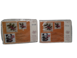 The Creative Circle 2409 2408 Embroidery Kit Playful Panda &amp; Holly Berries - - $14.55