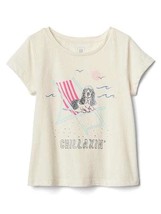 New Baby Gap Girls Dog Graphic Off White Short Sleeve Crew Neck T-shirt 12-18M - £11.07 GBP