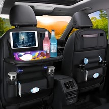 Premium Car Seat Back Organizer with Foldable Table Tray – PU Leather St... - $562.03 MXN