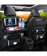 Premium Car Seat Back Organizer with Foldable Table Tray – PU Leather St... - $560.82 MXN