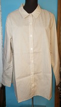 Isaac Mizrahi Live! The Everything Button Down Shirt-Linen Stripe Size 12 NEW - £15.76 GBP