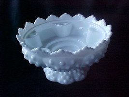 Fenton Art Glass Milk Glass Hobnail Candlestick Bowl - $24.99