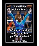Inspirational Simone Biles Gymnastics Motivational Confidence Quote Post... - $22.99+