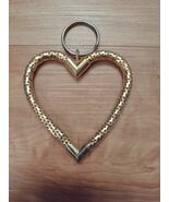 Vintage WHITING &amp; DAVIS Inspired Gold Heart Mesh Fish Scale Lumured Keyr... - $19.02