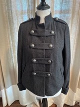 NWOT IRO Gray Wool Blend  Military Jacket SZ 1 Made in Europe - £125.82 GBP