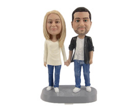 Custom Bobblehead Stylish Modern Couple In Fashionable Casual Outfit - Wedding &amp; - £121.53 GBP