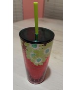 Starbucks Pink Strawberry Fields Floral Flowers Glass Summer 2022 Tumble... - £23.47 GBP