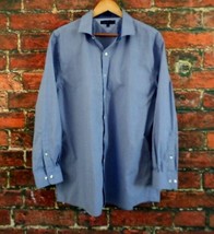 Tommy Hilfiger Men&#39;s Casual Long Sleeve Shirt 17.5 32/33 Blue Slim Fit - $16.83