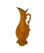 1978 Psychedelic Orange Red and Green Drip Pedestal Pitcher Vase - $49.99