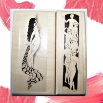2 Naughty French Lady Nude Ladies New Mounted Rubber Stamps - £12.58 GBP