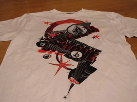 Boys youth kids Volcom Stone short sleeve white red black  TEE logo XL t shirt - £6.06 GBP