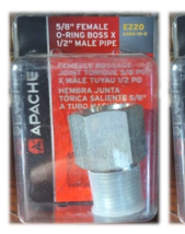 Apache 39038972 Hydraulic Adapter, 5/8&#39;&#39;-In. Female 0-Ring x 1/2&#39;&#39;-In. MP - $18.49 MXN