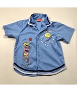 Spongebob Basketball Button Up Shirt Size 6 Kids Blue Short Sleeve Nicke... - $278.18 MXN