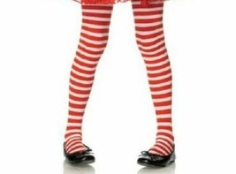 Child XL Red White Striped Tights Raggedy Rag Ann Doll Xmas Jolly Elf Ca... - £6.26 GBP