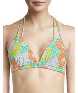 Time and Tru triangle bikini swim top floral print green size Large (12-... - $220.66 MXN