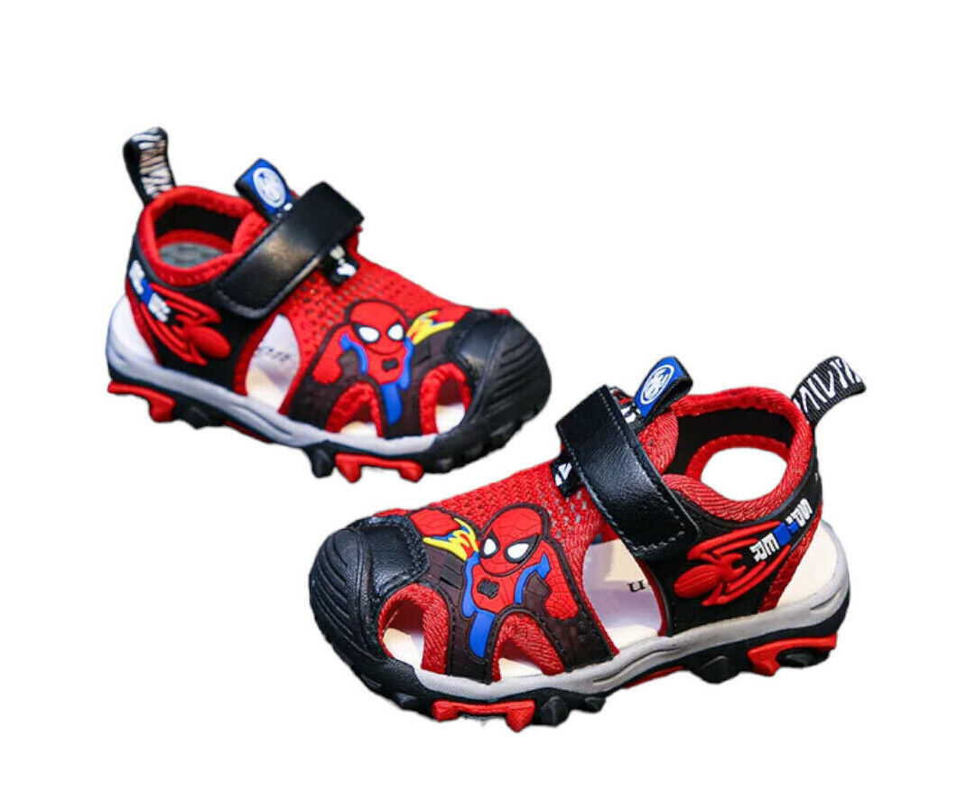 Spiderman Kids Sports Sandals Closed-Toe Hook & Loop Boys Comfort Home Shoes