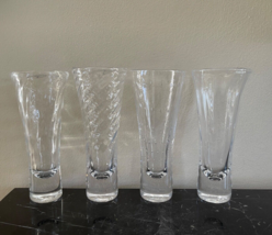 Simon Pearce Signed Set of 4 Blown Glass Pilsner Glasses - £193.65 GBP