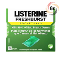 6x Packs Listerine Fresh Burst Flavor Pocketpaks Breath Strips | 24 Per ... - $22.65