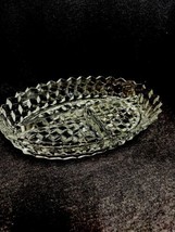 Vtg Fostoria American  Glass Pattern Oval 3 Part Divided Relish Serving Dish 10&quot; - £9.48 GBP