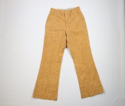 Vintage 60s 70s Mens 28x30 Distressed Moleskin Chamois Cloth Bell Bottoms Pants - £79.09 GBP