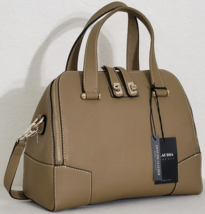 Claudia Firenze Italian Designer Double Zip Taupe Leather Lg Satchel Bagnwt! - £142.83 GBP