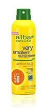 NEW Alba Botanica Sunscreen Very Emollient Clear Spray SPF 50 Active Kids - 6 - £17.13 GBP
