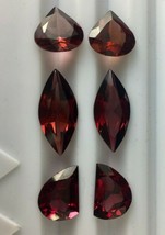 Natural Red Garnet Cut 6 Pcs 29.84 Carats Finest Pair Gemstone For Earring - £617.83 GBP