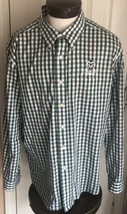 Antigua Colorado State Green Gingham Button Front Long Sleeve Shirt Men’... - £23.25 GBP