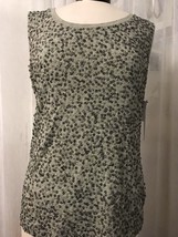 Lafayette 148 Women&#39;s Top New York Grey Embellished Sleeveless Top Size Med NWT - £61.50 GBP