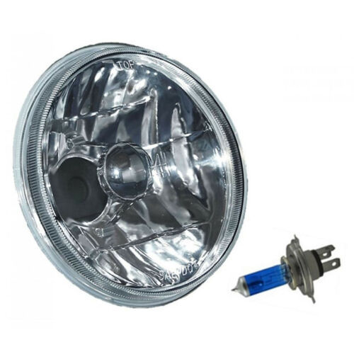 5-3/4&quot; Motorcycle Crystal Halogen Headlight Metal Headlamp 6-Volt 6V 35/... - $29.95