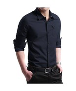 Camisa Manga Larga Primavera Otoño Hombres Algodón Hierro Ropa Trabajo M... - £32.12 GBP