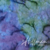 Cotton Batik Purple Green Blue Hand-Dyed Bali Batik Fabric by the Yard D176.41 - £12.74 GBP