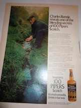 Vintage Seagram&#39;s 100 Piper Scotch Print Magazine Advertisement 1973 - $5.99