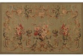 Tapestry Aubusson Urns 48x72 72x48 Gold With Backing and Rod Pocket - £2,224.58 GBP