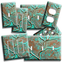 OLD RUSTED WORN OUT COPPER GREEN BRONZE PATINA LOOK LIGHT SWITCH PLATE O... - $16.19+