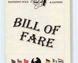 Hungry Horse Watering Hole &amp; Eaterie Bill of Fare Menu Grand Cayman Island  - £20.91 GBP