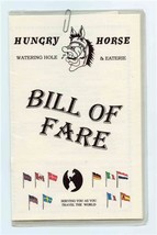 Hungry Horse Watering Hole &amp; Eaterie Bill of Fare Menu Grand Cayman Island  - £20.93 GBP