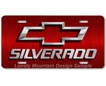 Chevy Silverado Inspired Art on Red FLAT Aluminum Novelty Auto License T... - $17.99
