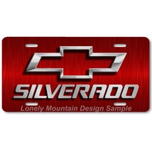 Chevy Silverado Inspired Art on Red FLAT Aluminum Novelty Auto License Tag Plate - £14.17 GBP