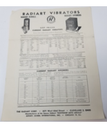 Radiart Vibrators Parts Price List 1946 Aerials Vipowers Rustproof Auto ... - $15.15